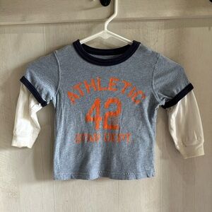 Carter's Athletic 42 Gray and Orange Long Sleeve Tee